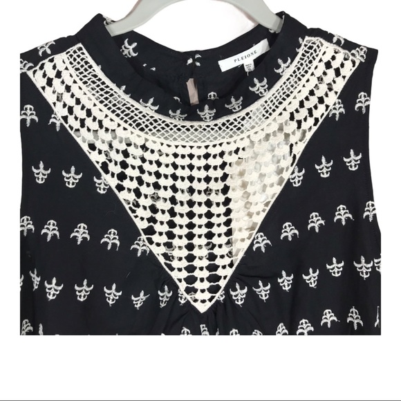 NEW With Tags PLEIONE Black/White Embroidered Tank Top Size XS - Picture 7 of 14
